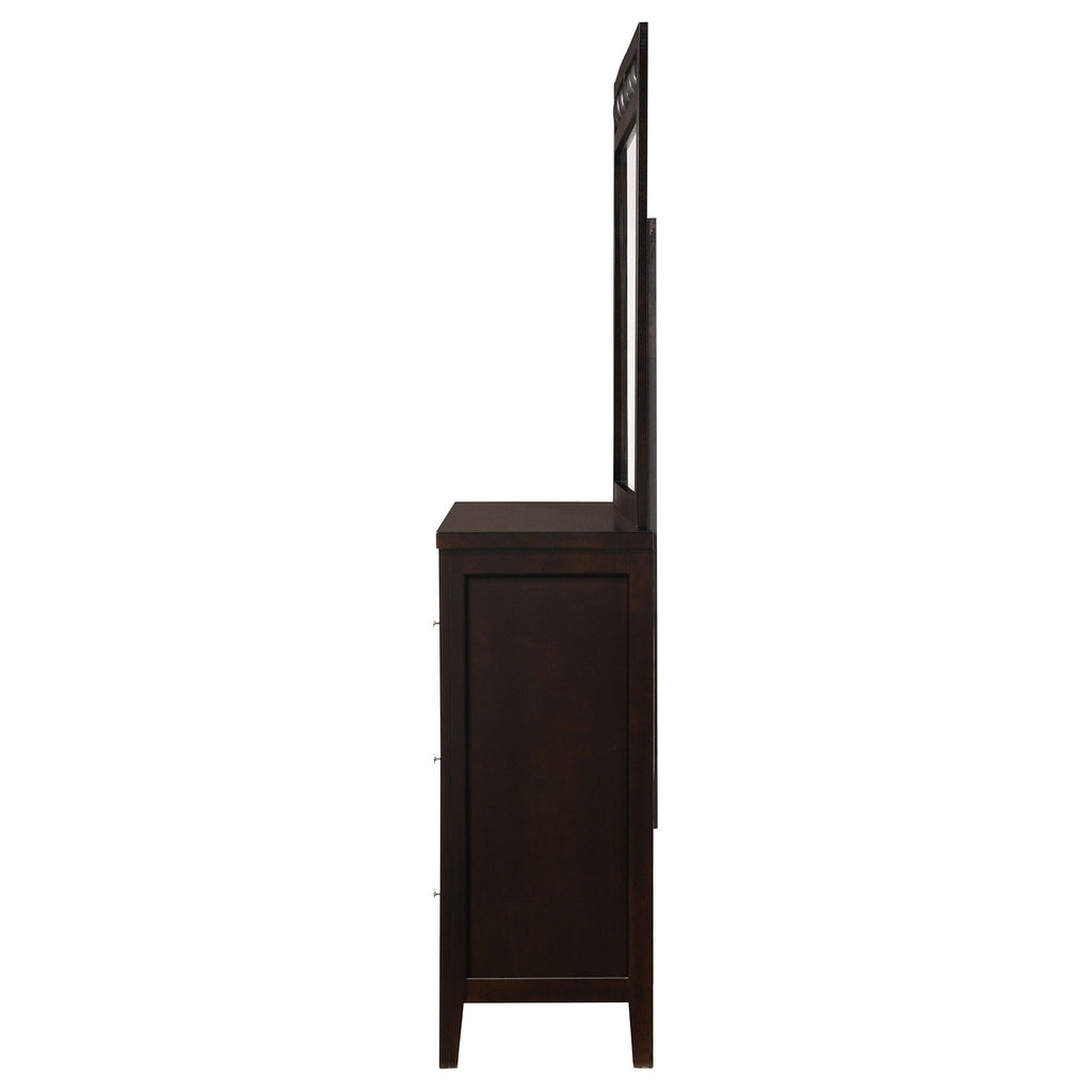 Lakewood - 6 Drawer Dresser With Mirror - Cappuccino