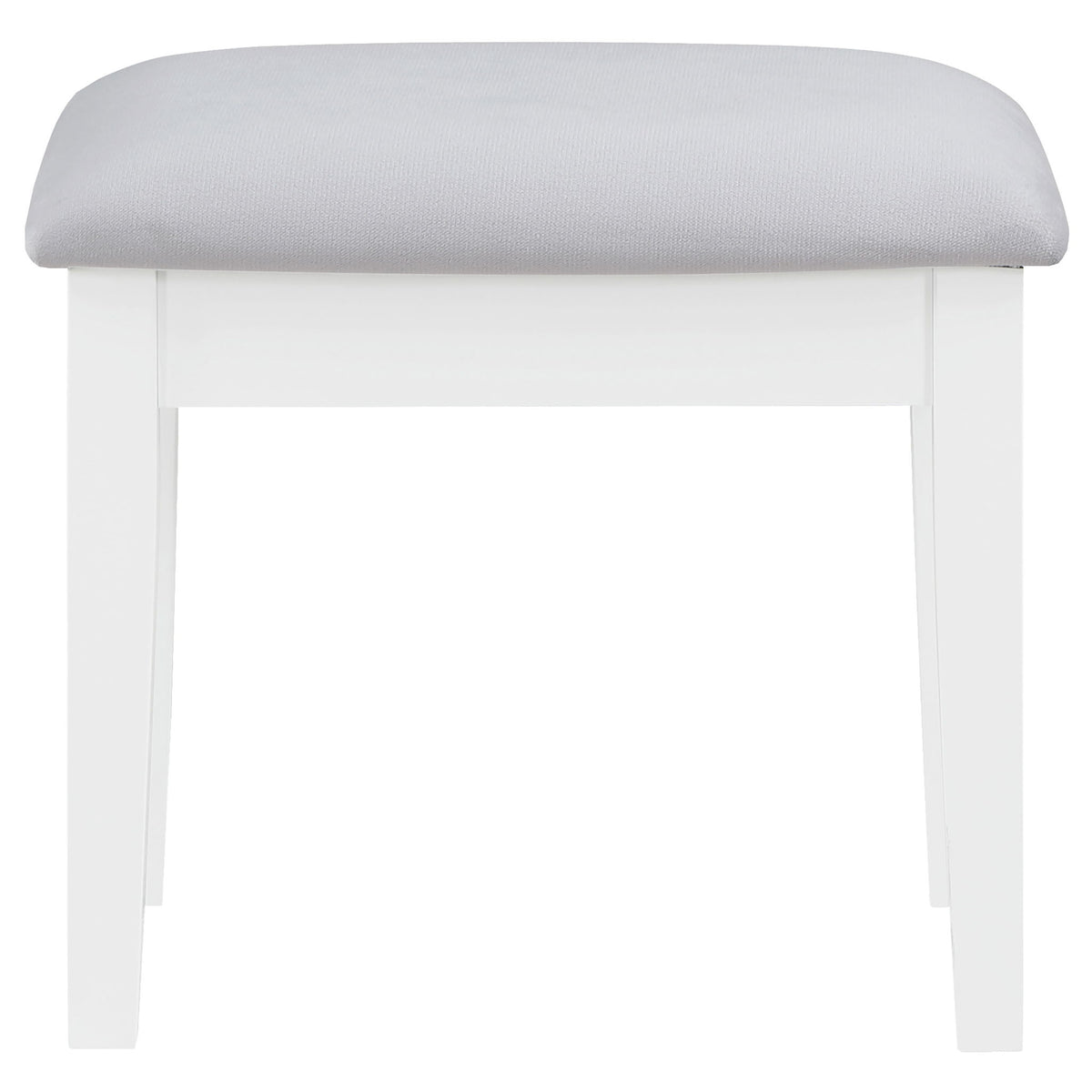 Winona - Makeup Vanity Set With Bulb Lit Mirror And Upholstered Stool - White