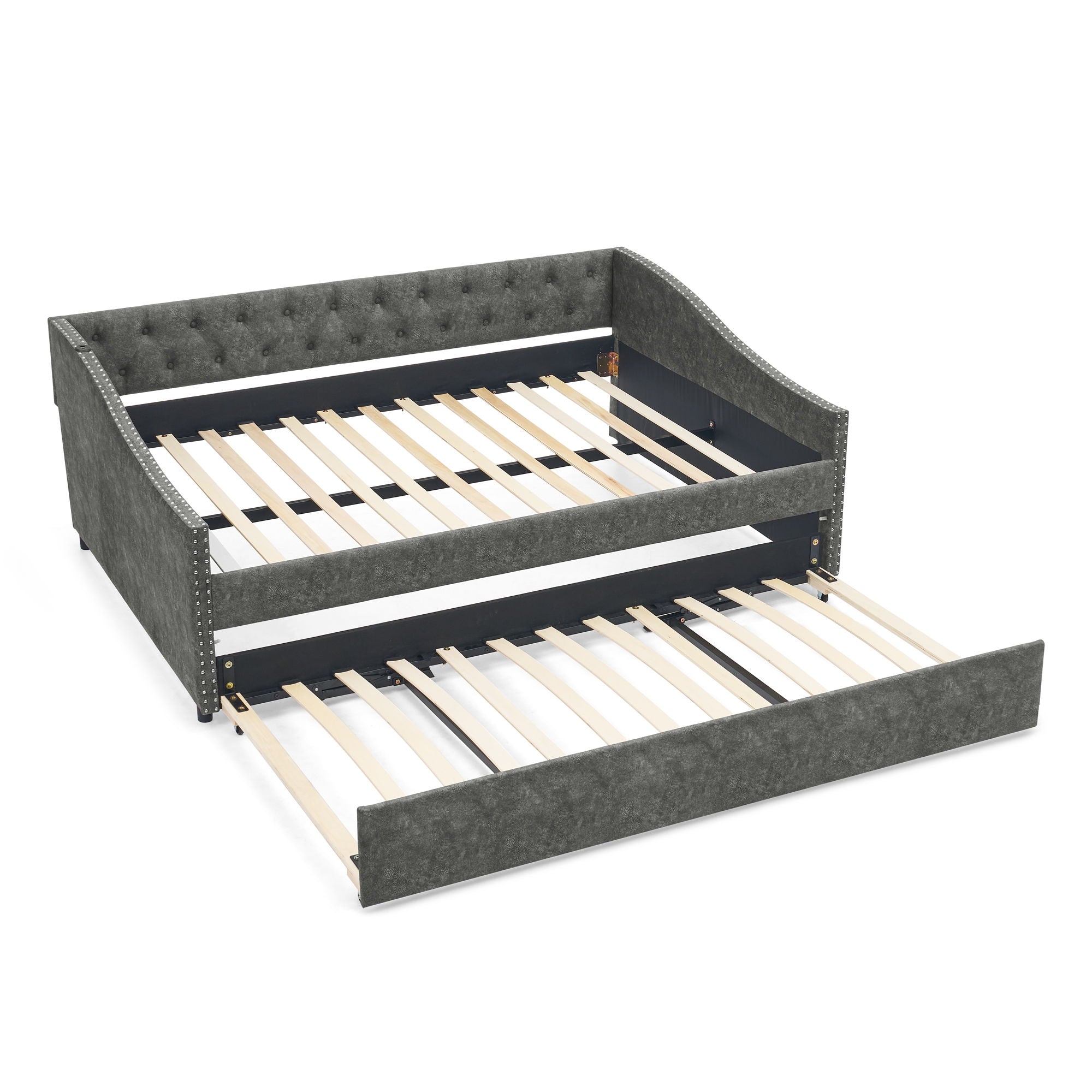 Upholstered Daybed With USB Charging & Pull Out Bed