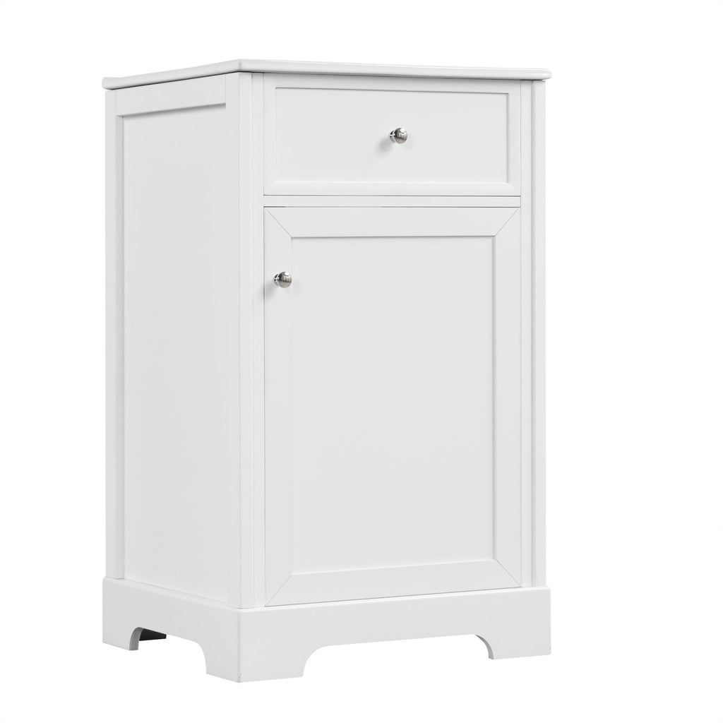 20" Bathroom Vanity With Sink, Soft Closing Cabinet Door, Adjustable Shelf & Storage Rack - White