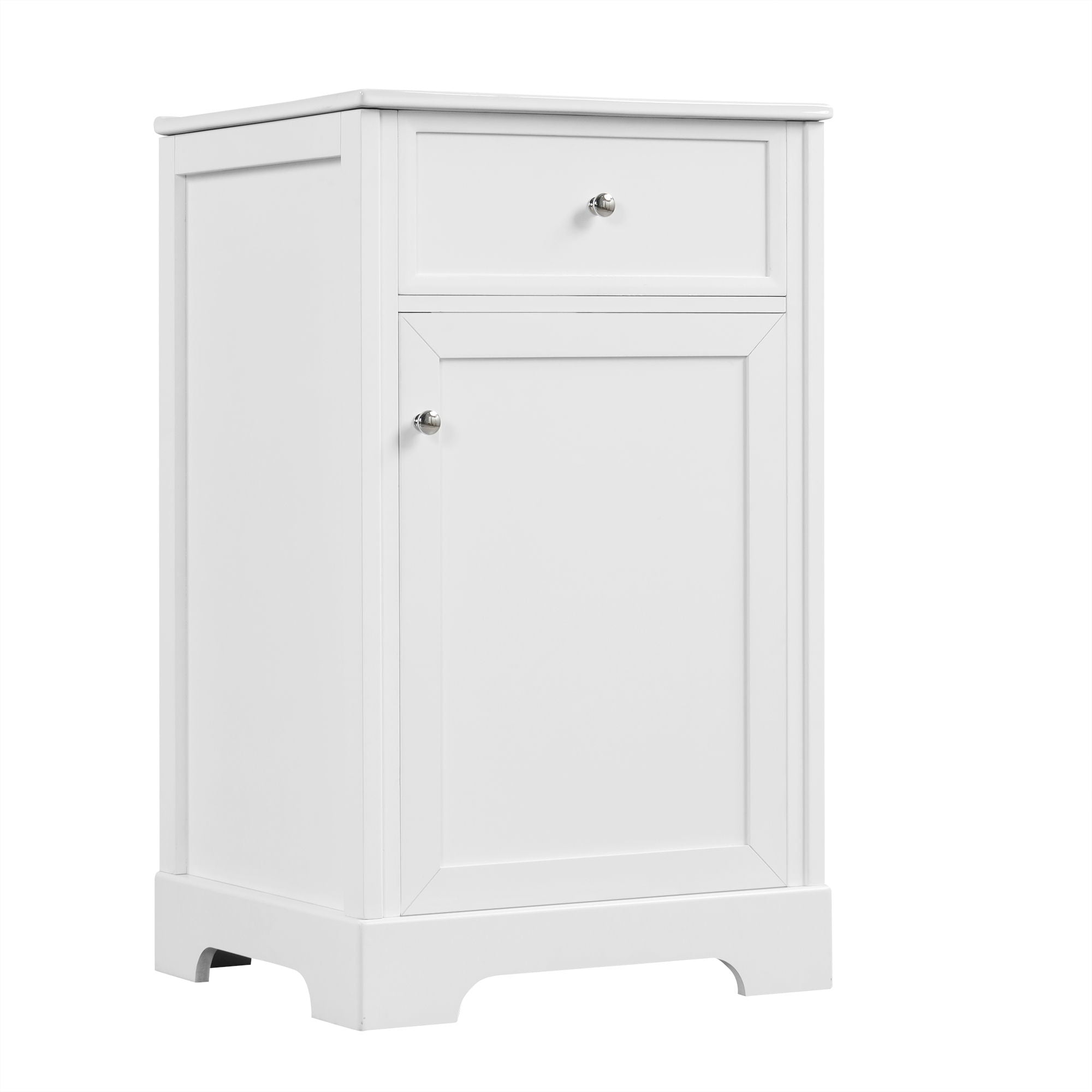 20" Bathroom Vanity With Sink, Soft Closing Cabinet Door, Adjustable Shelf & Storage Rack - White