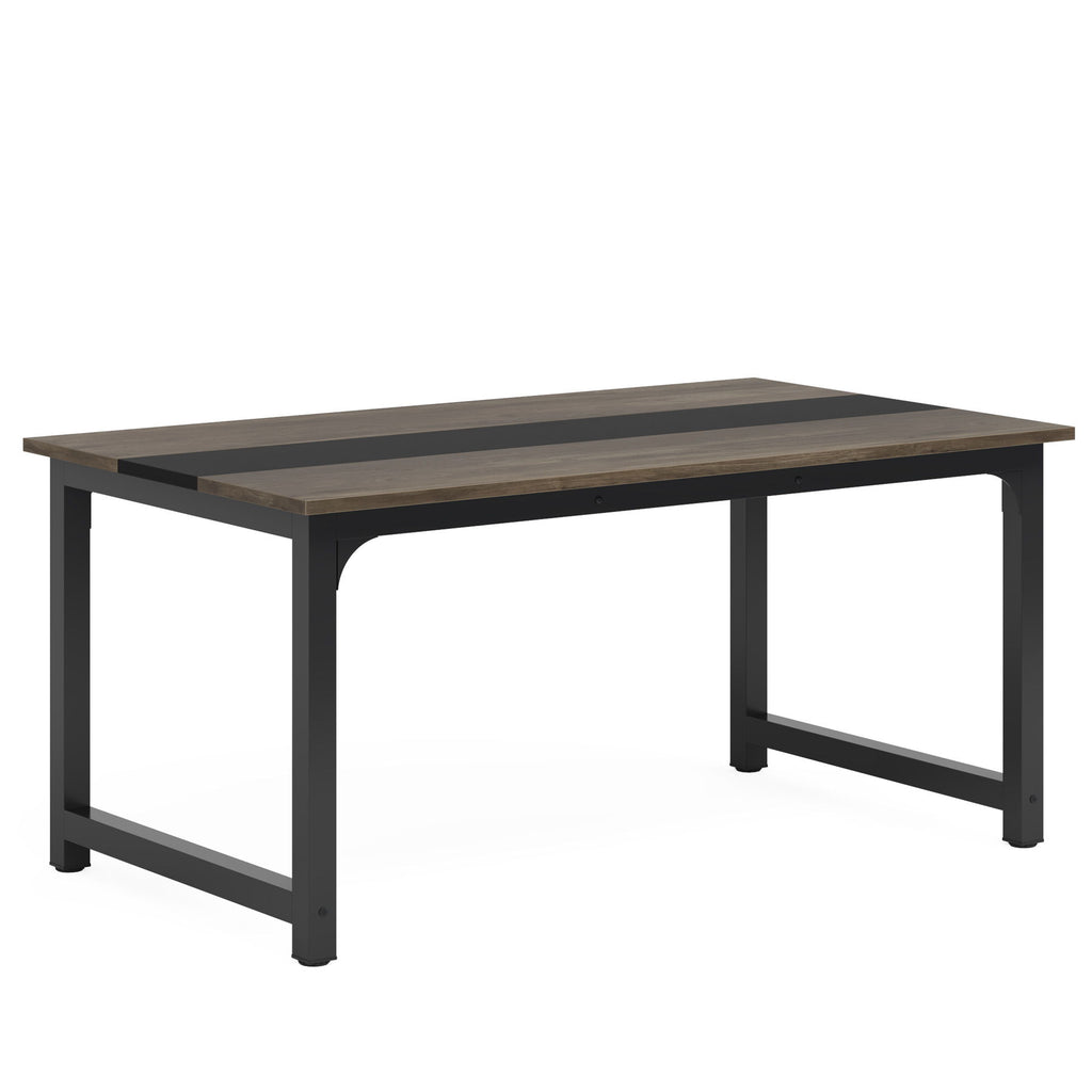 Large Computer Desk With Steel Frame For Home Office Workstation