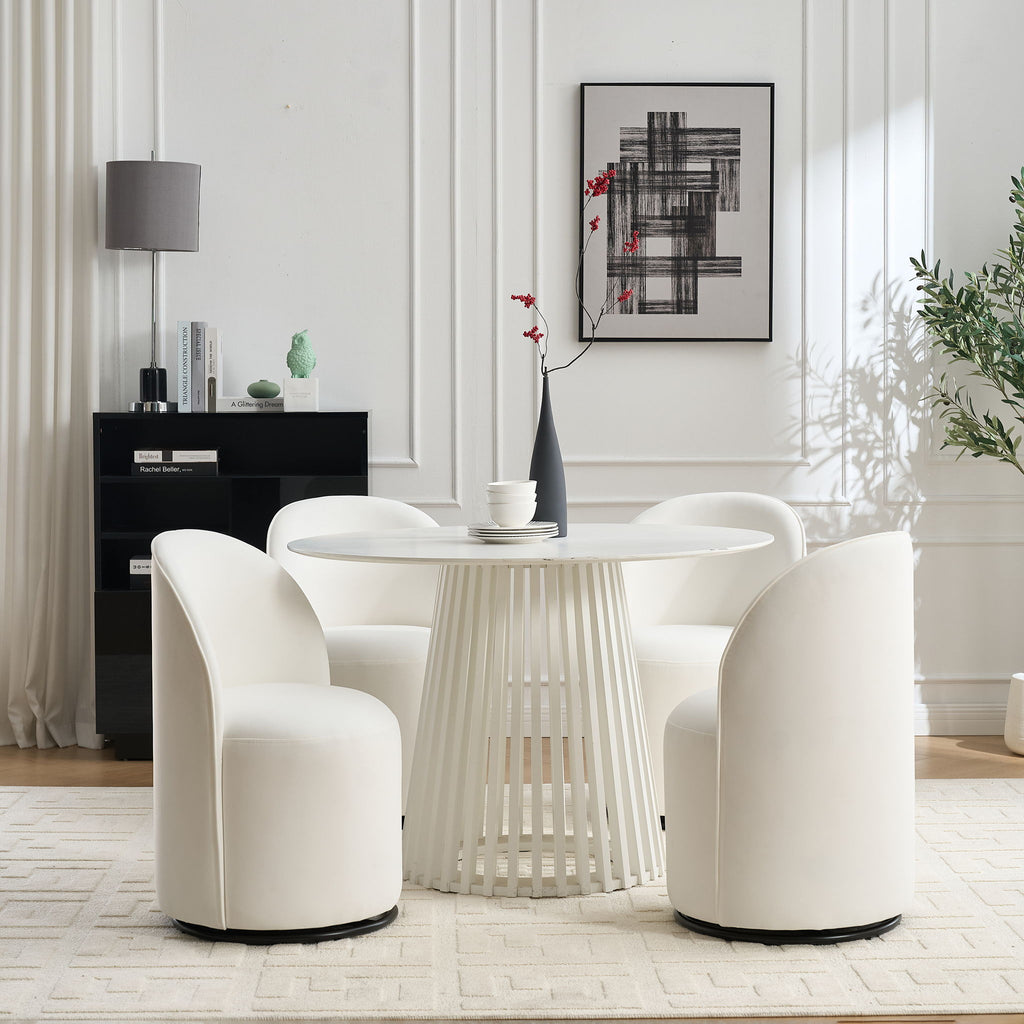 360 Degree Swivel Armless Dining Barrel Chair