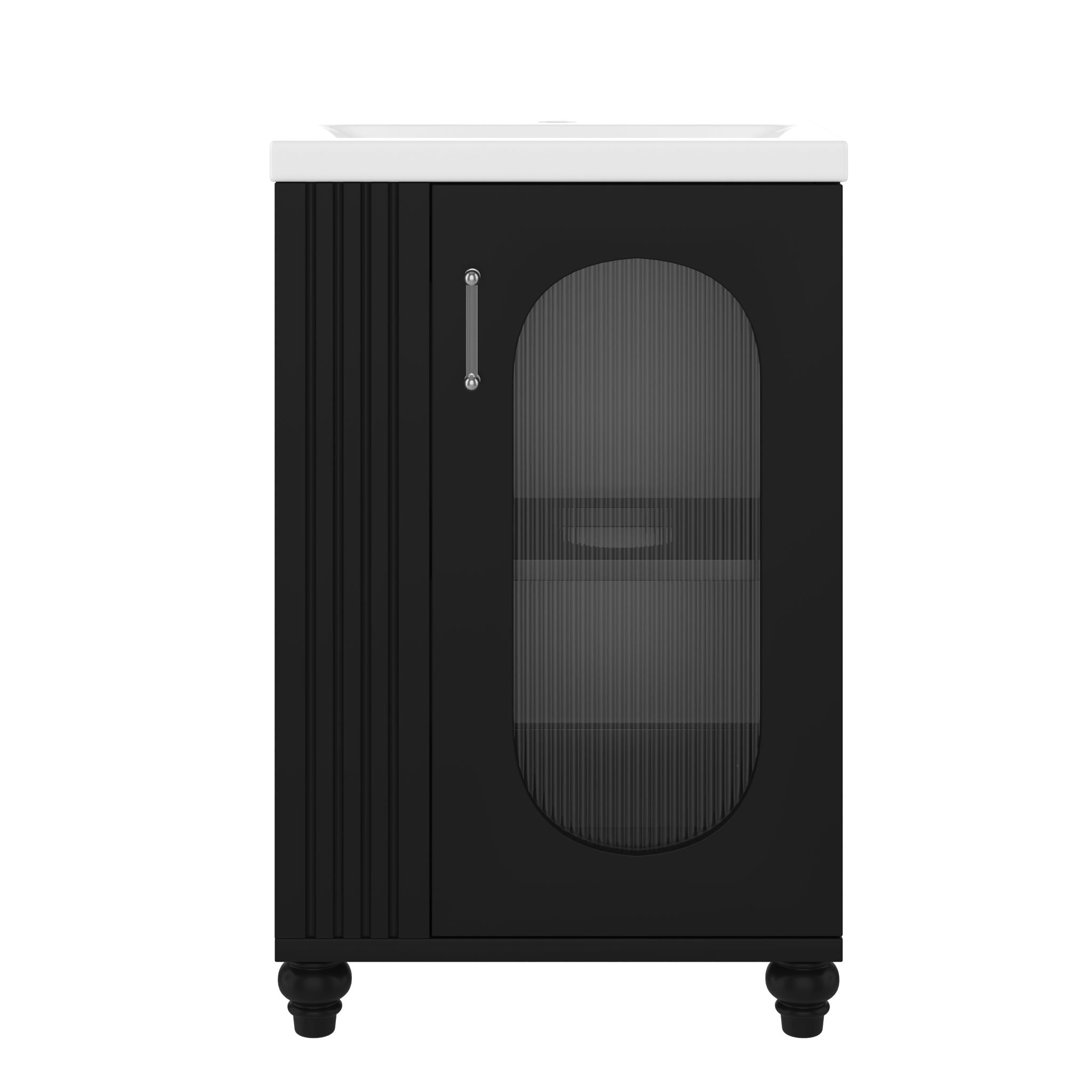 Modern Bathroom Vanity With Sink, Adjustable 2 Tier Shelf