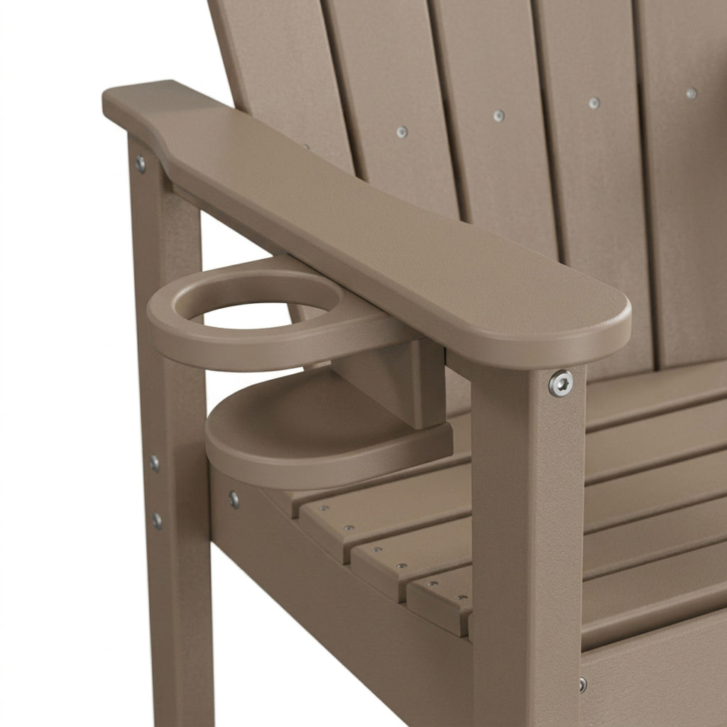 Bar Height Adirondack Chair With Cup Holder And Armrests