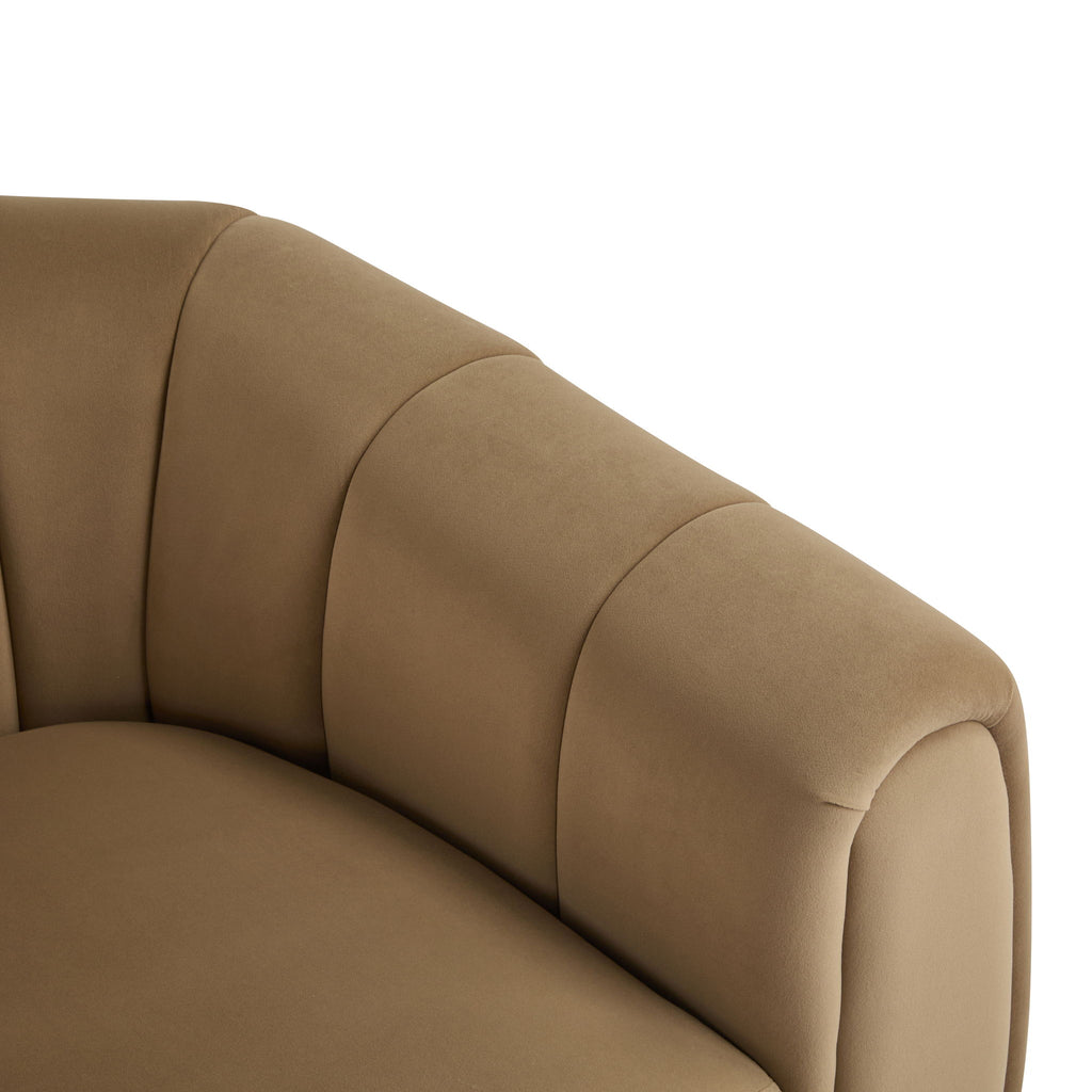 Serenizia - Upholstered Swivel Chair With Channel Tufted