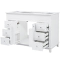 Bathroom Vanity Cabinet Only, 6 Soft Close Drawers & Double Doors - White
