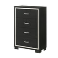 4 Drawer Bedroom Chest With Handles Furniture - Black