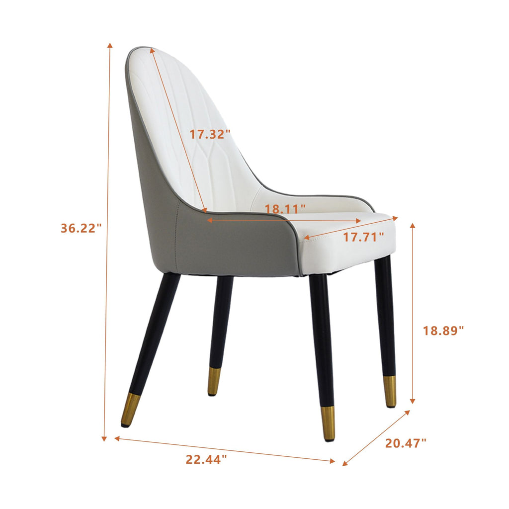 Modern Sponge-Filled Dining Chair, Solid Wood Metal Legs, Suitable For Restaurants, Living Rooms And Rooms (Set of 2)