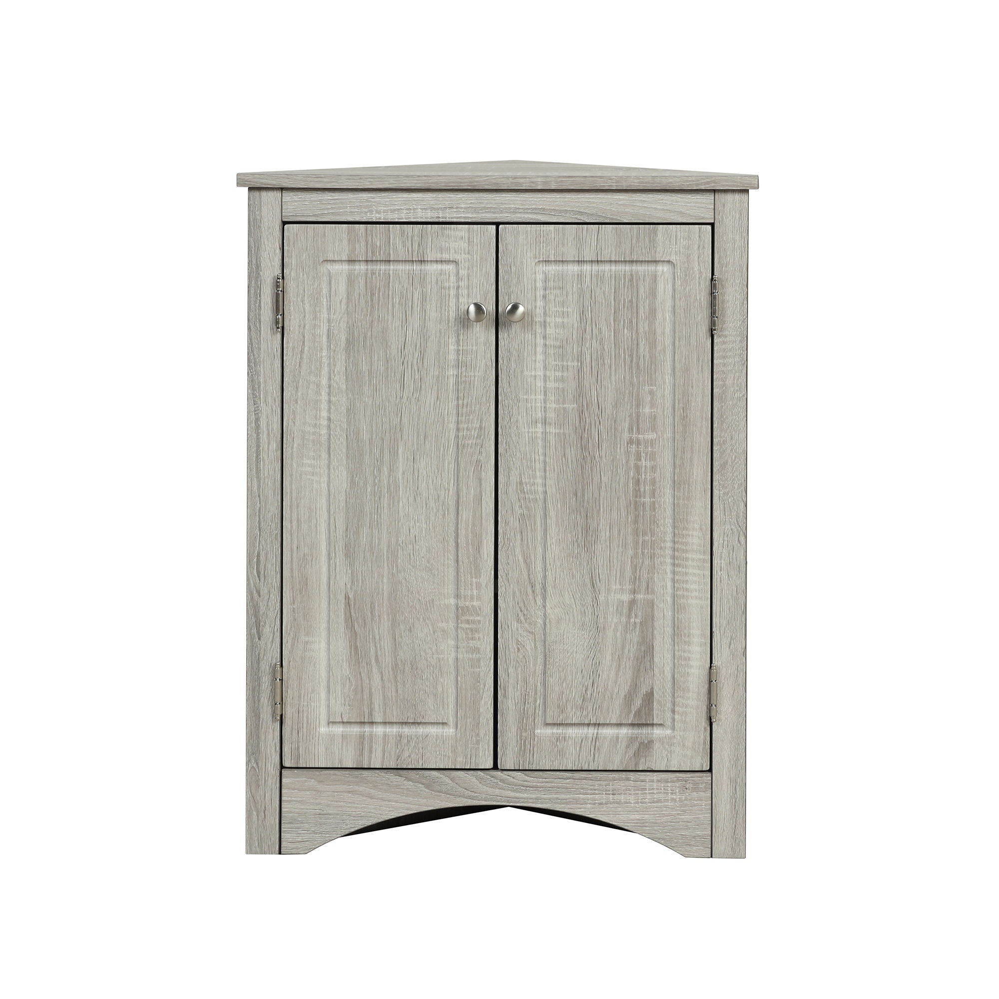 Triangle Bathroom Storage Cabinet With Adjustable Shelves, Freestanding Floor Cabinet - Oak