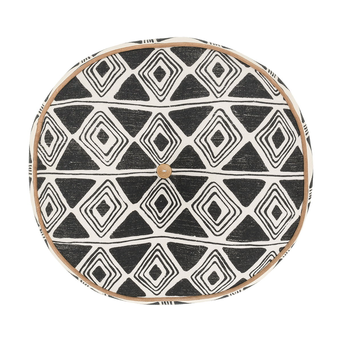 Nubia - 18" Round Pillow - Black / White
