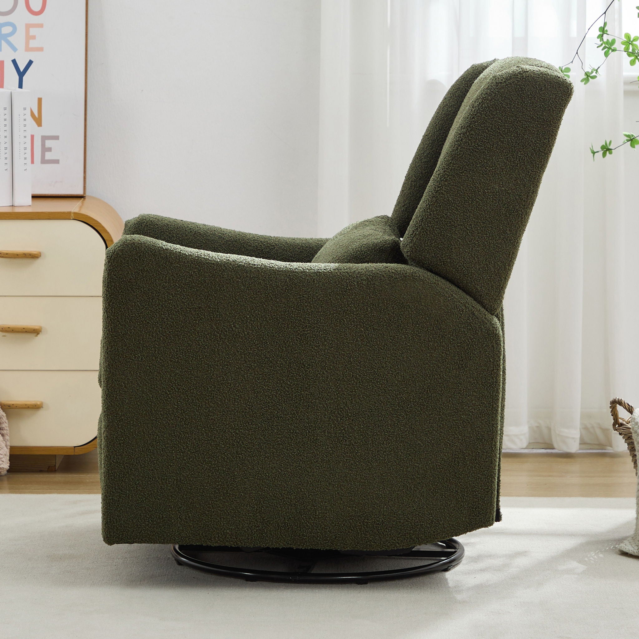 Wide Wingback Swivel Glider Rocker Recliner Chair