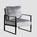 Classic Mid Century Modern Accent Chair With Durable Square Metal Frame, Armchair