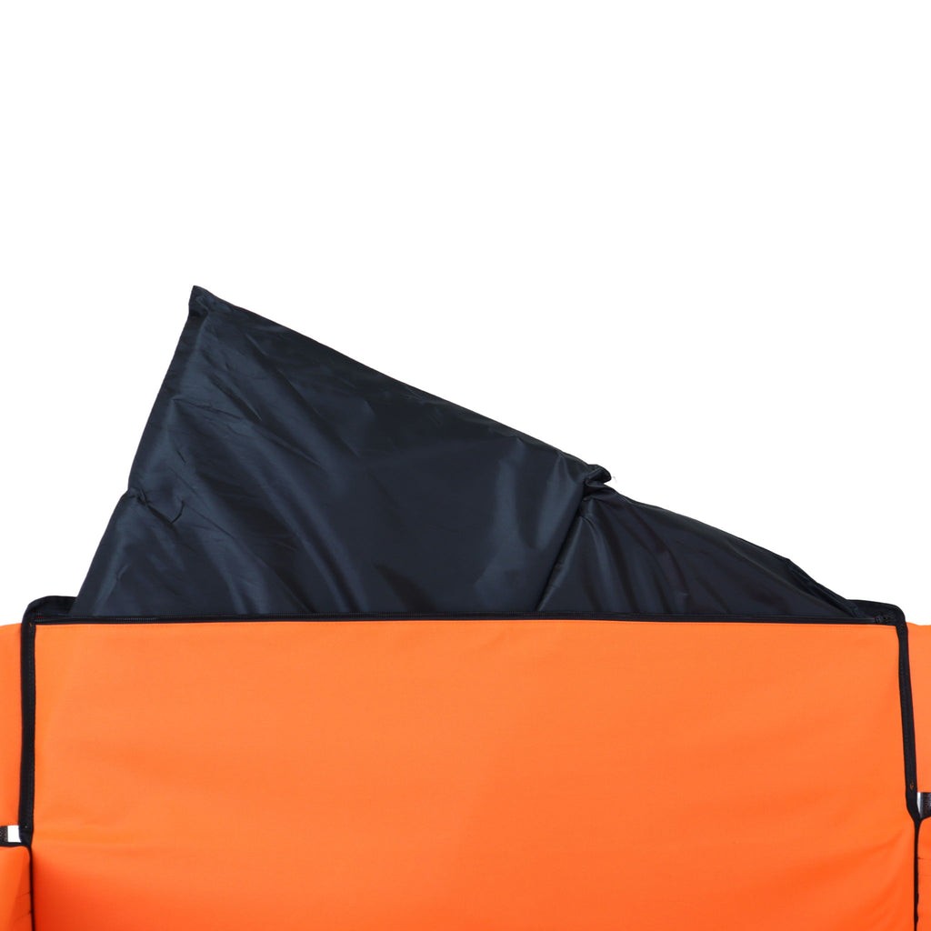 3 In 1 Folding Wagon With Bench Seat & Rear Mounted Tabletop - Orange