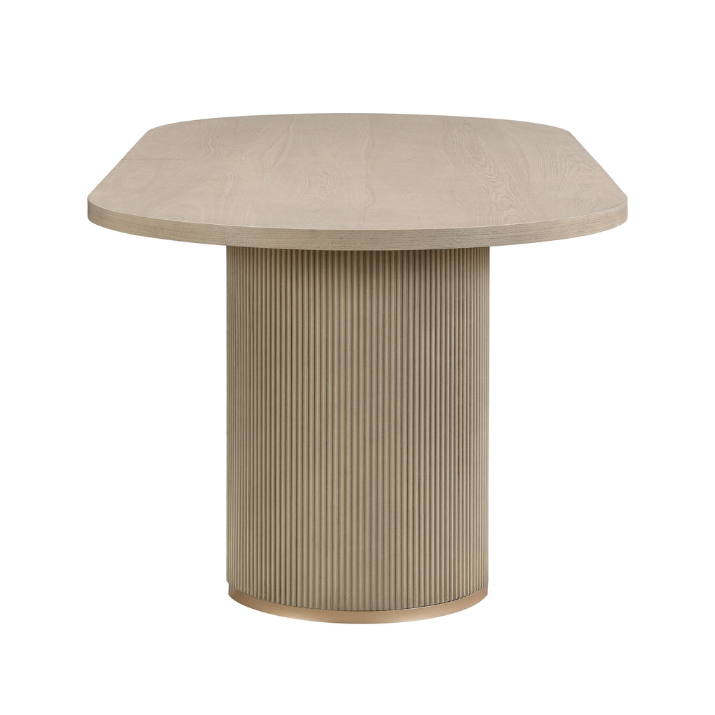 Modern Rustic Oval Dining Table With Double Pedestal Base