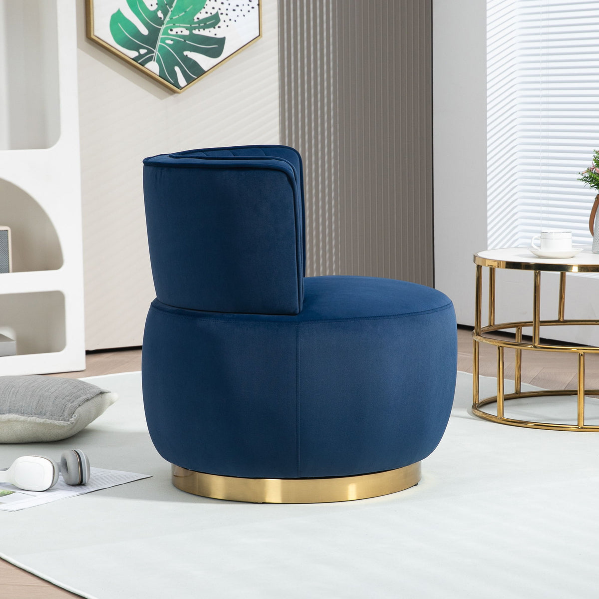 360 Degree Swivel Cuddle Barrel Accent Sofa Chair