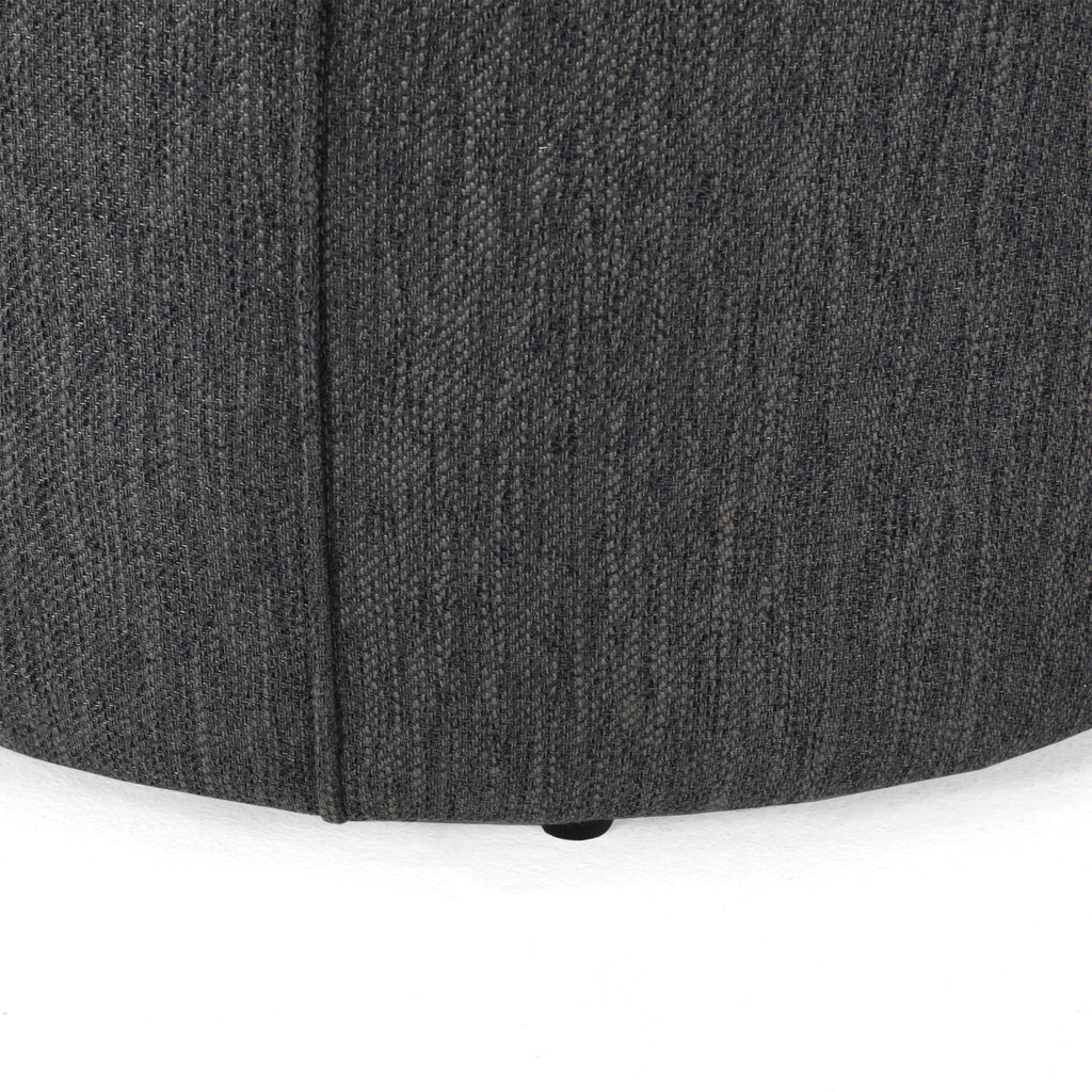 Contemporary Ottoman With Tonal Piping And Button Tuft Design