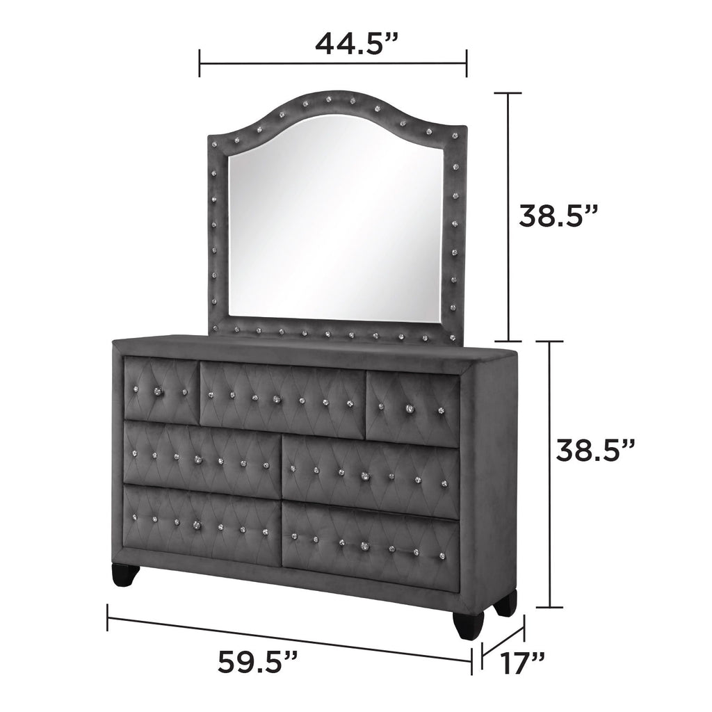 Sophia - 7 Drawer Dresser - Gray