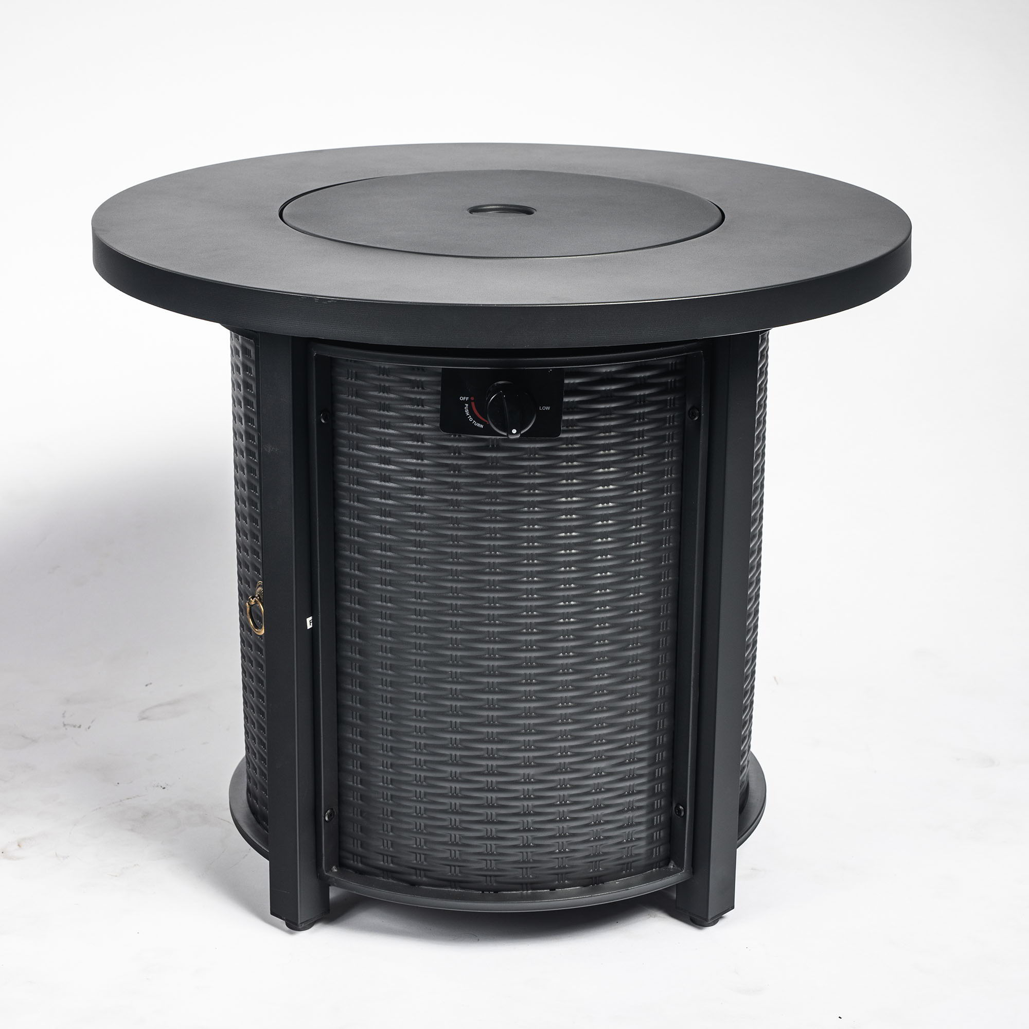 Propane Round 40000Btu Fire Pit Table - Black