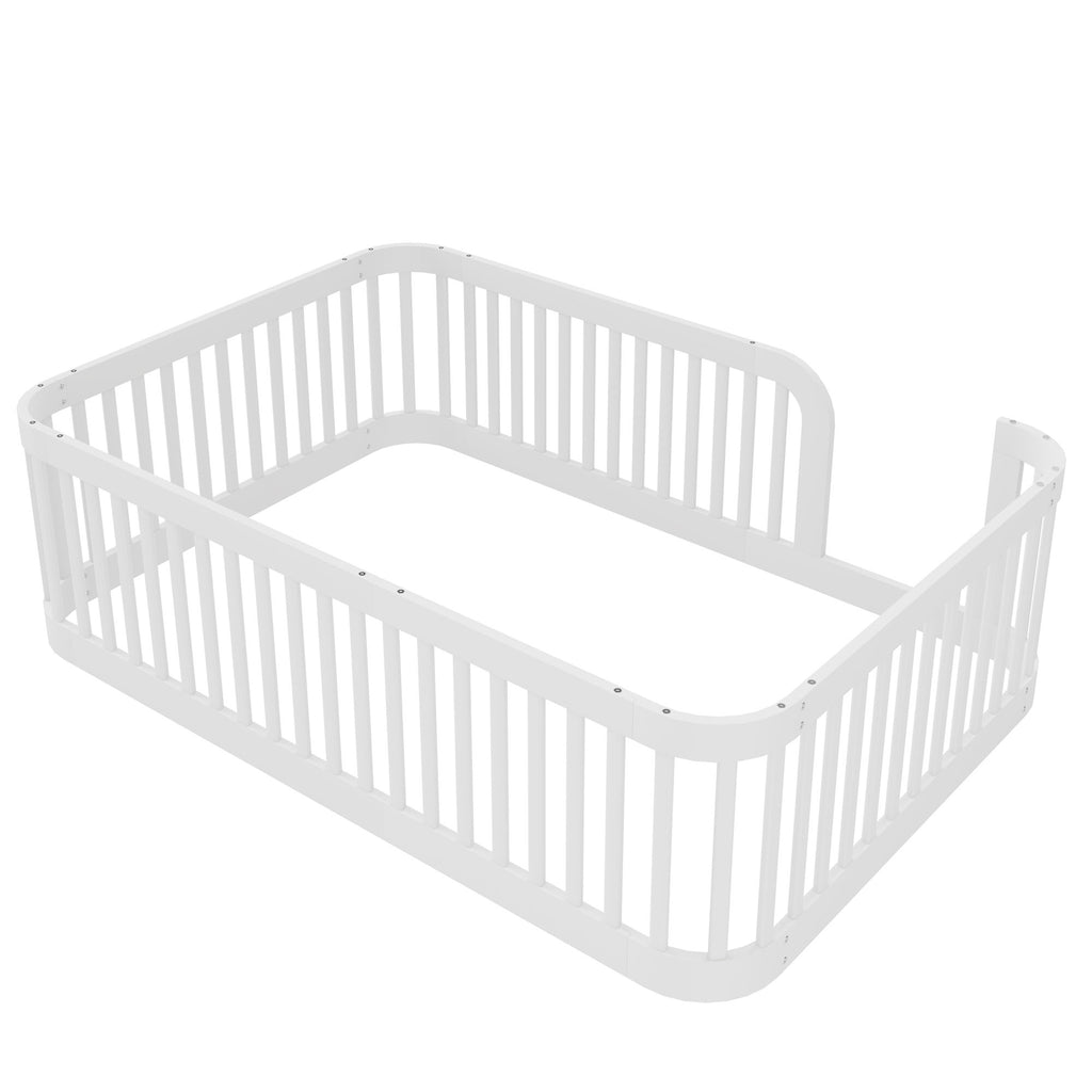 Wood Floor Bed Frame With Fence