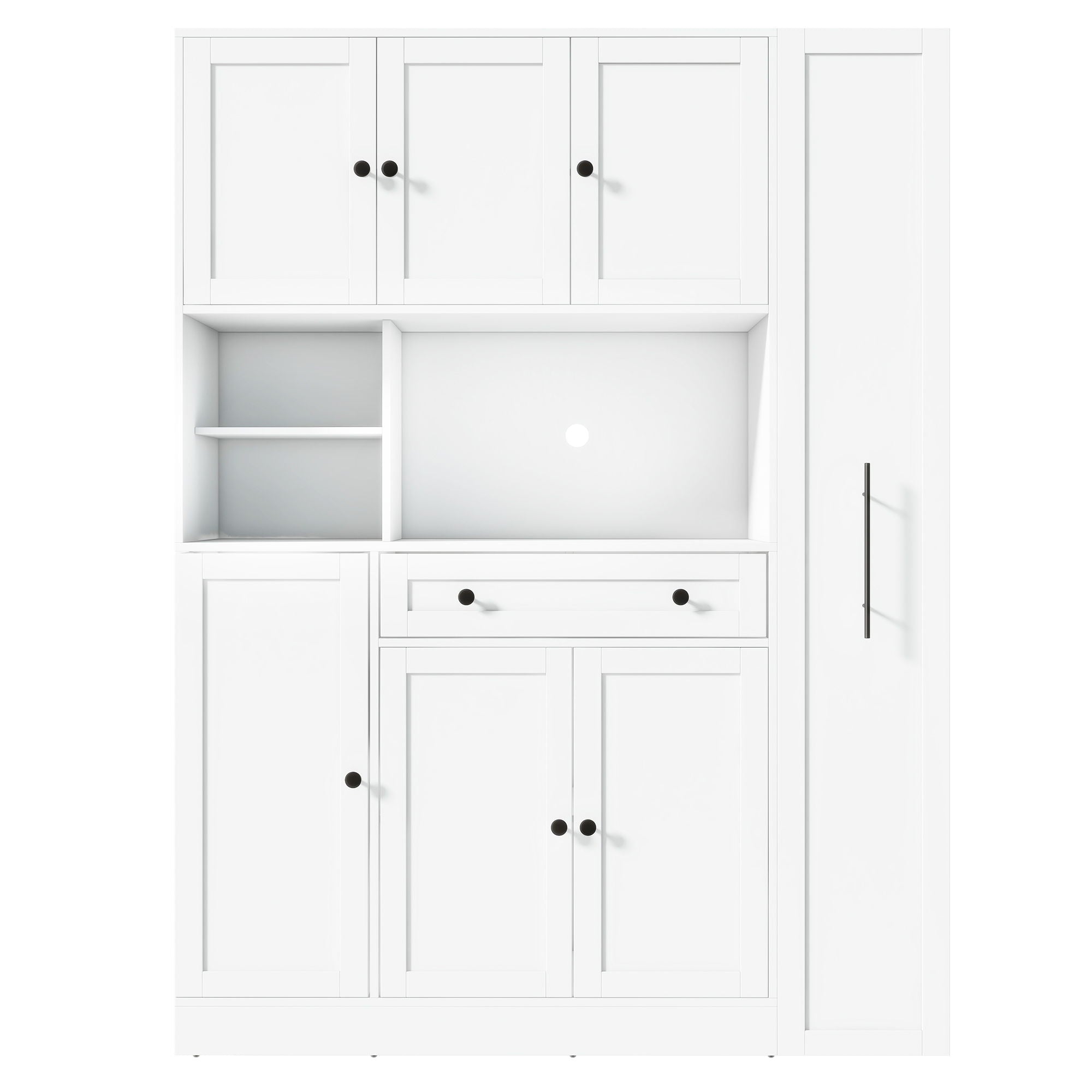 Large Kitchen Pantry Storage Cabinet Cupboard With Pull Out Side Cabinet