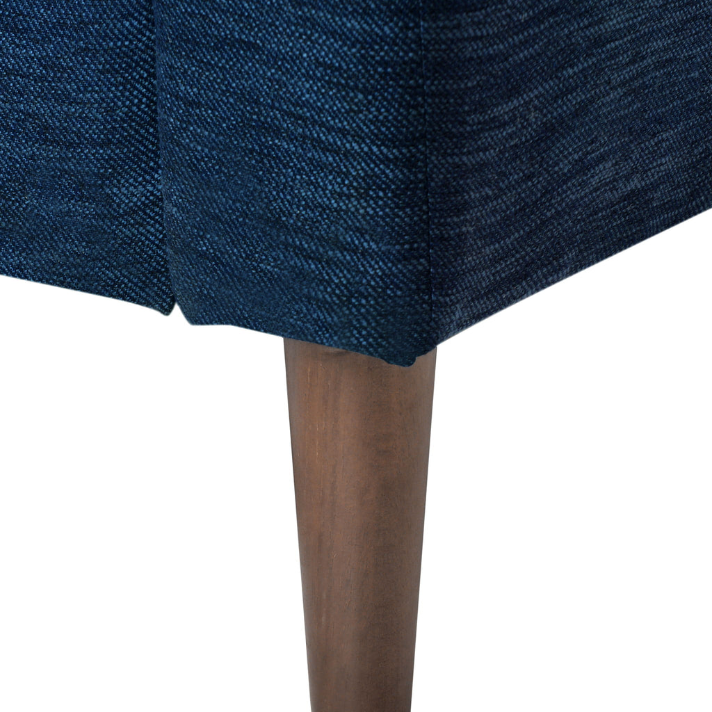 Contemporary 3 Seater Sofa With Button Tufted Design - Navy Blue