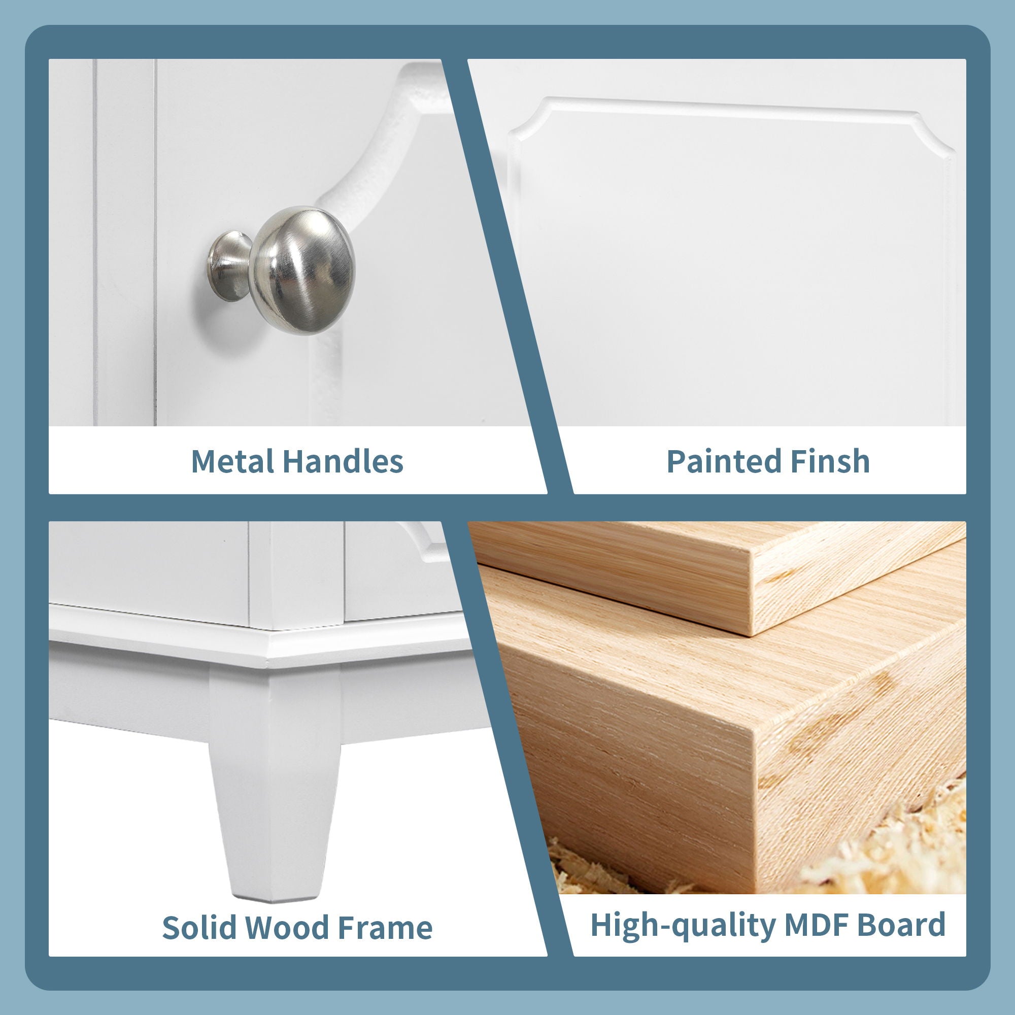Bathroom Vanity With Sink, Freestanding Vanity Cabinet With Ceramic Basin, Soft Close Door, 3 Drawers
