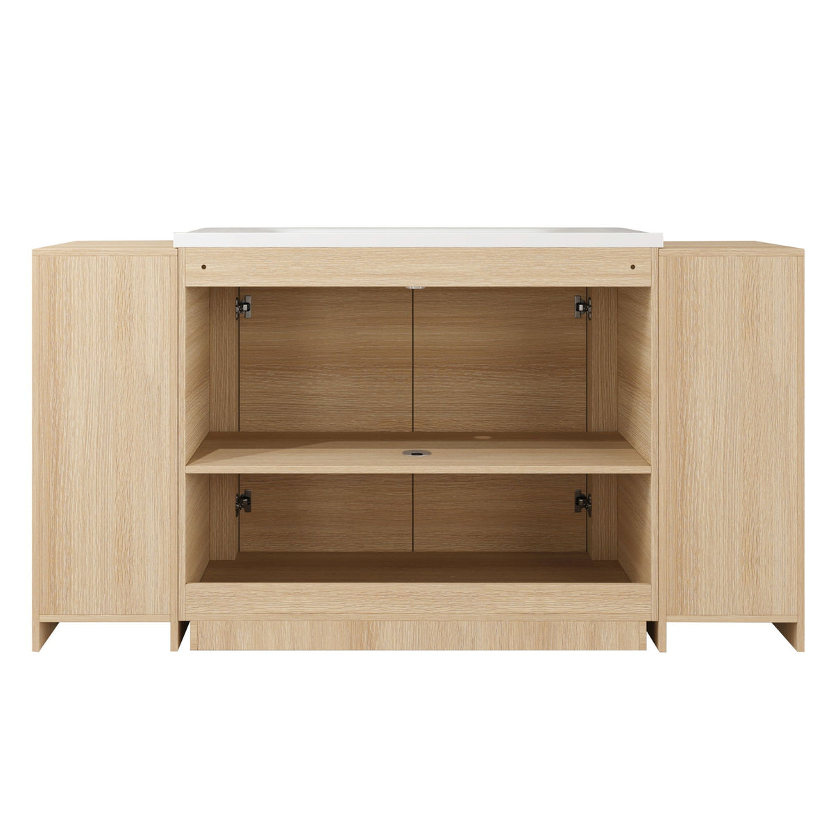 Freestanding Bathroom Vanity With Sink, 2 Small Storage Cabinets, Soft Close Doors