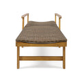 Hampton - Style Wood And Wicker Chaise Lounge With Adjustable Features And Natural - Natural