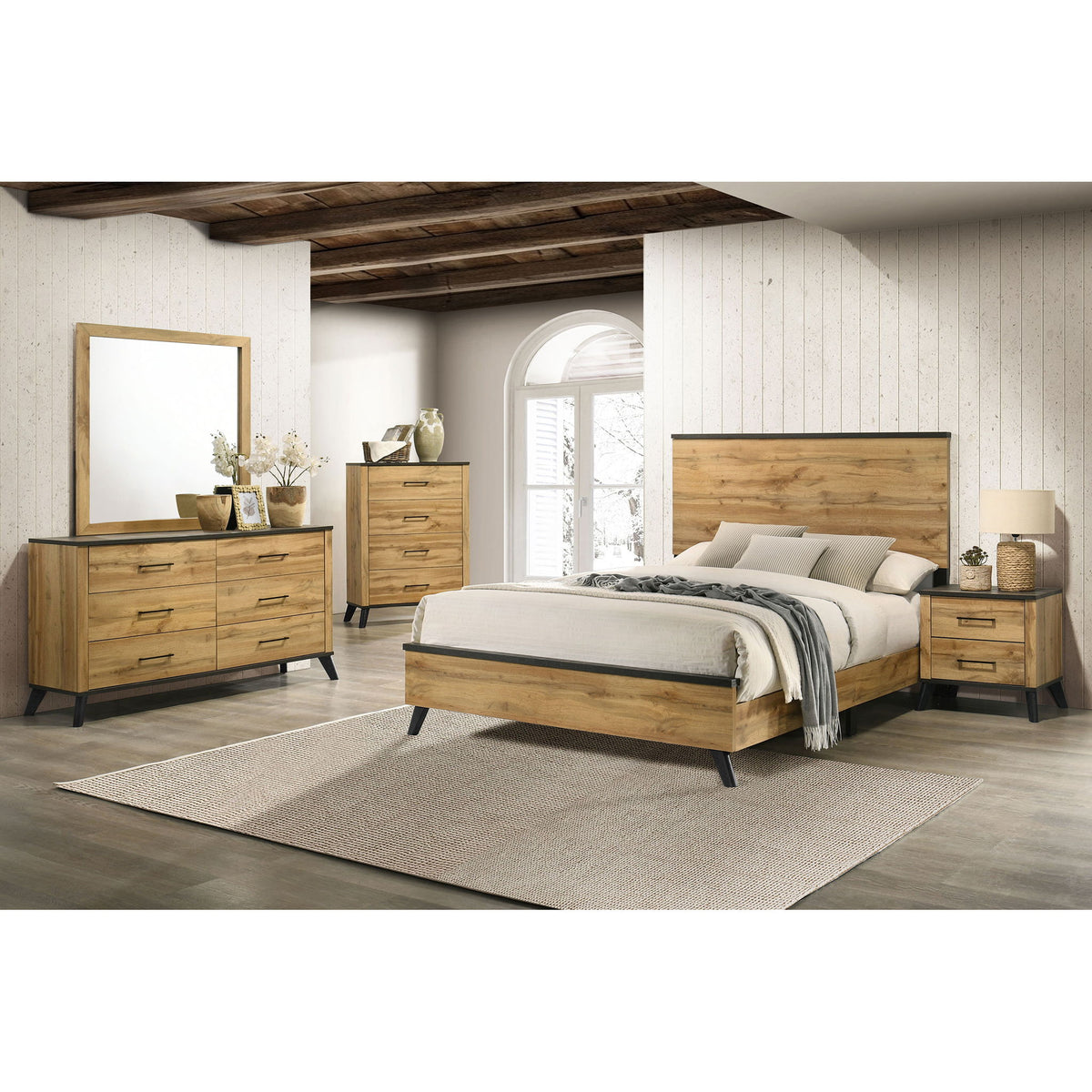 Georgina - 4 Drawer Bedroom Chest - Natural Wood