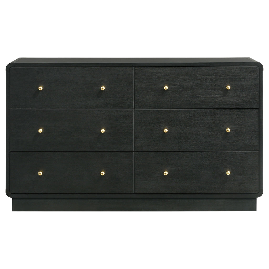 Burton - 6 Drawer Dresser Cabinet - Black