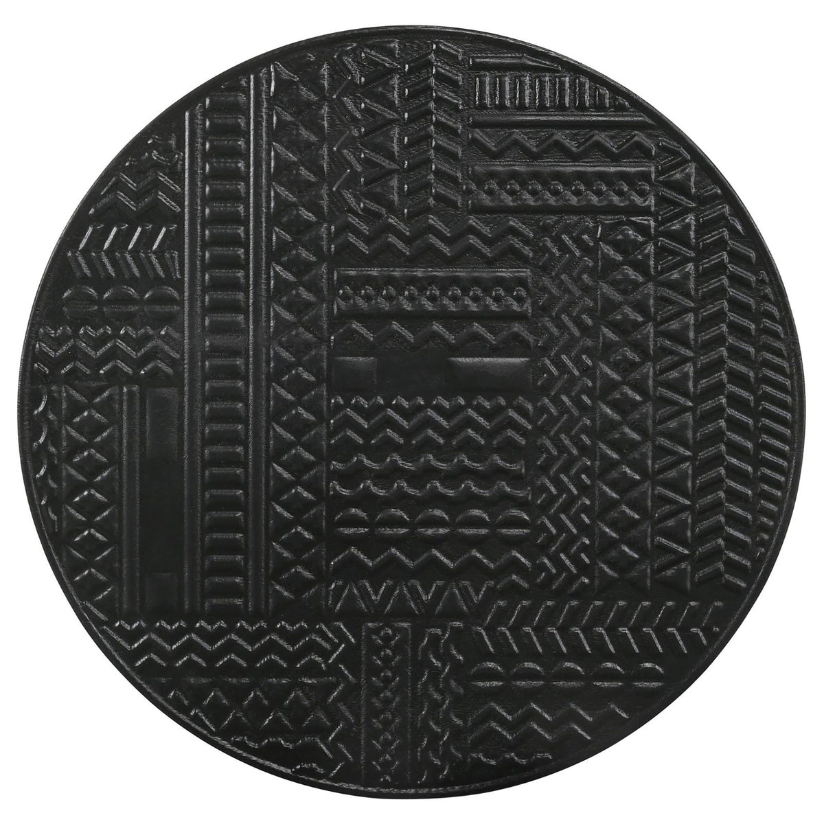 2 Piece Nesting Table With Embossed Tops And Base - Black
