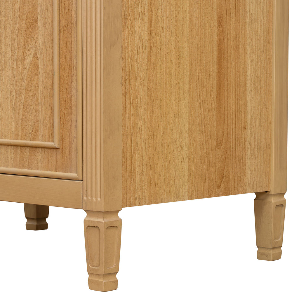 Bathroom Vanity With Sink, Flip Drawer, 2 Drawers, Adjustable Shelf