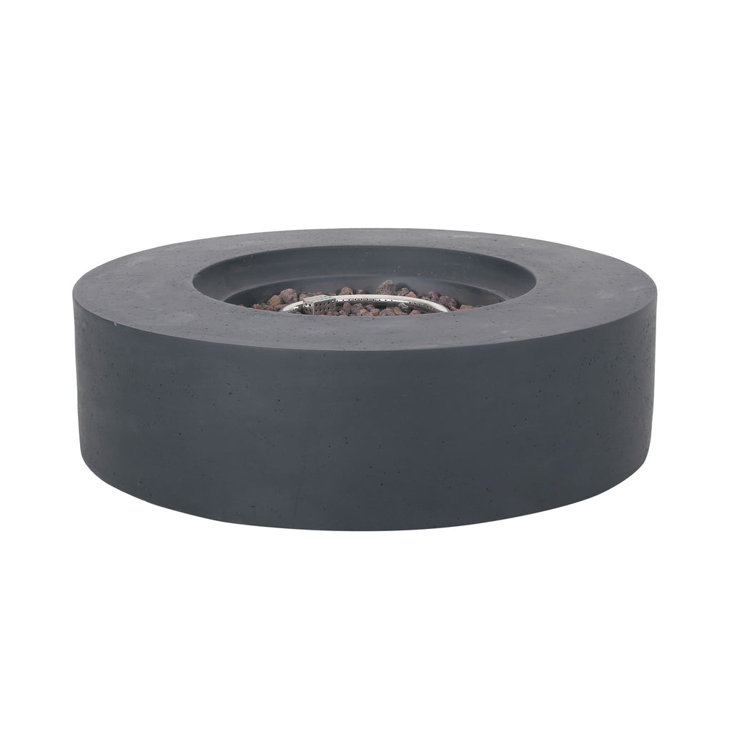 Modern Lightweight Concrete Outdoor Circular Fire Pit 50, 000 Btu