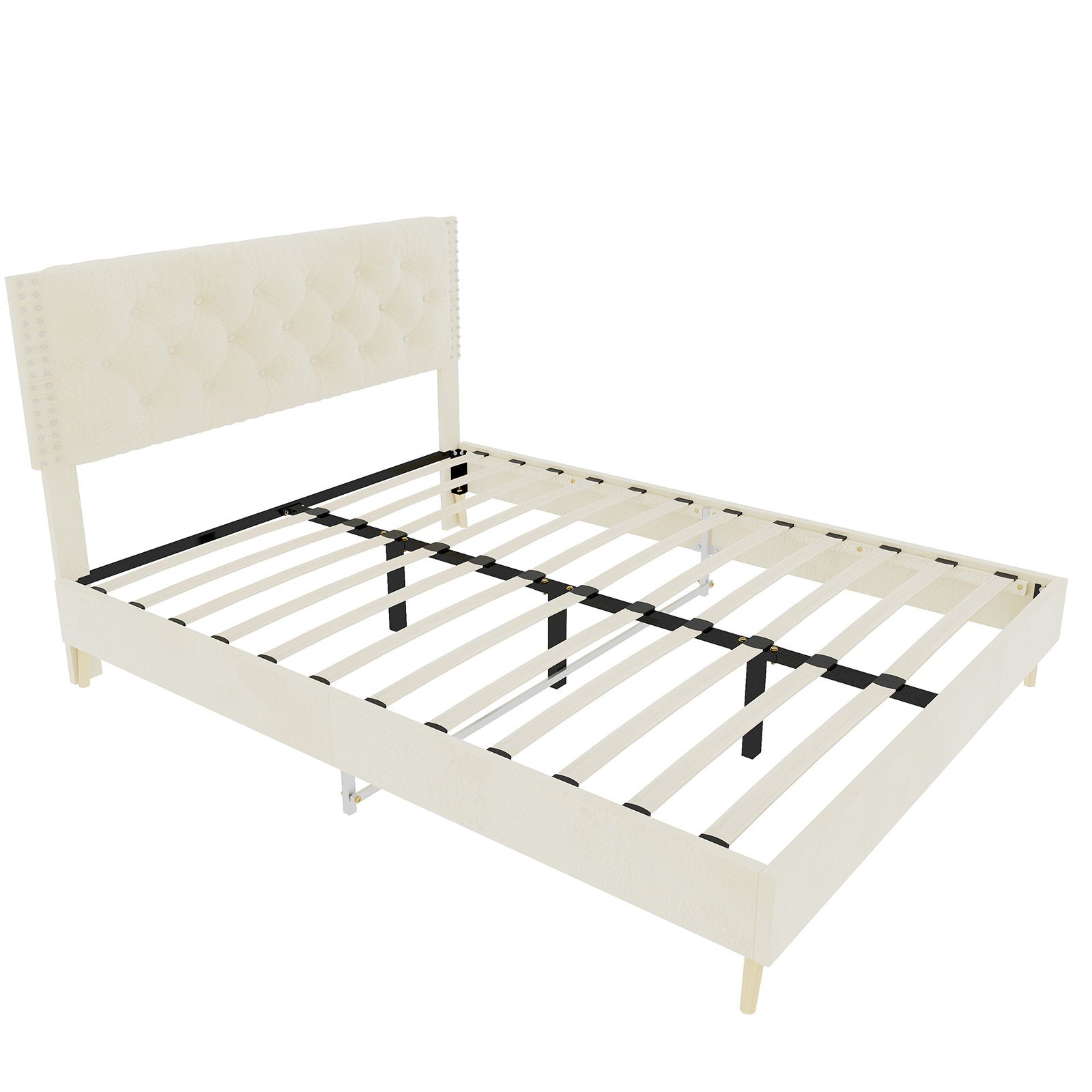Upholstered Bed With Tufted Headboard