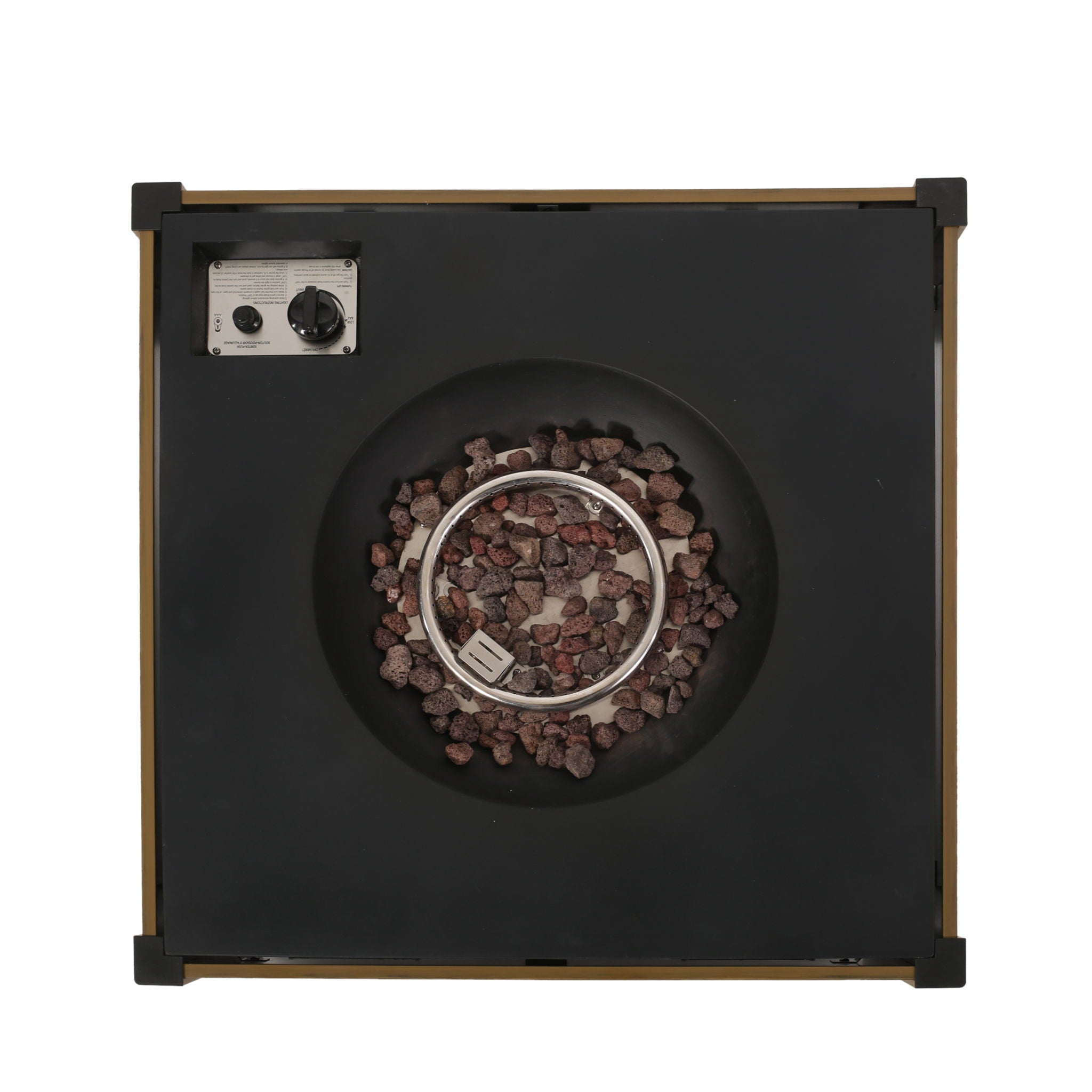 Rustic Style Outdoor Square Propane Fire Pit, 40, 000 Btu
