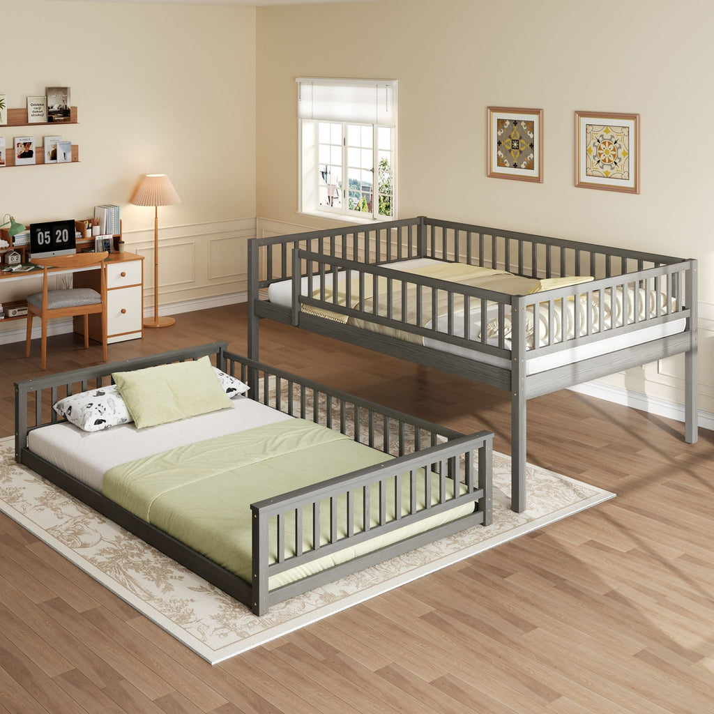 Bunk Bed With Ladder And Guardrails