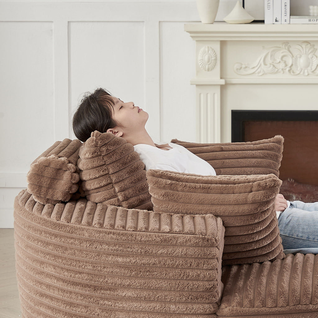 Modern Single Sofa With Backrest Pillow For Living Room