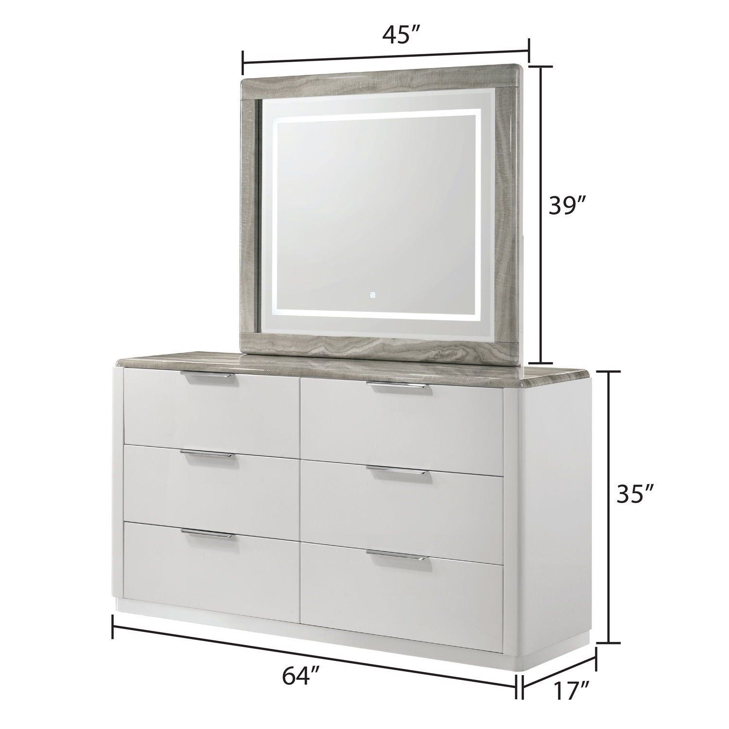 Jazz - 6 Drawer Dresser (Mirror Not Included) - White