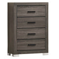 1 Piece Chest Bar Handle Bedroom Furniture With Texture And Clean Lines - Gray