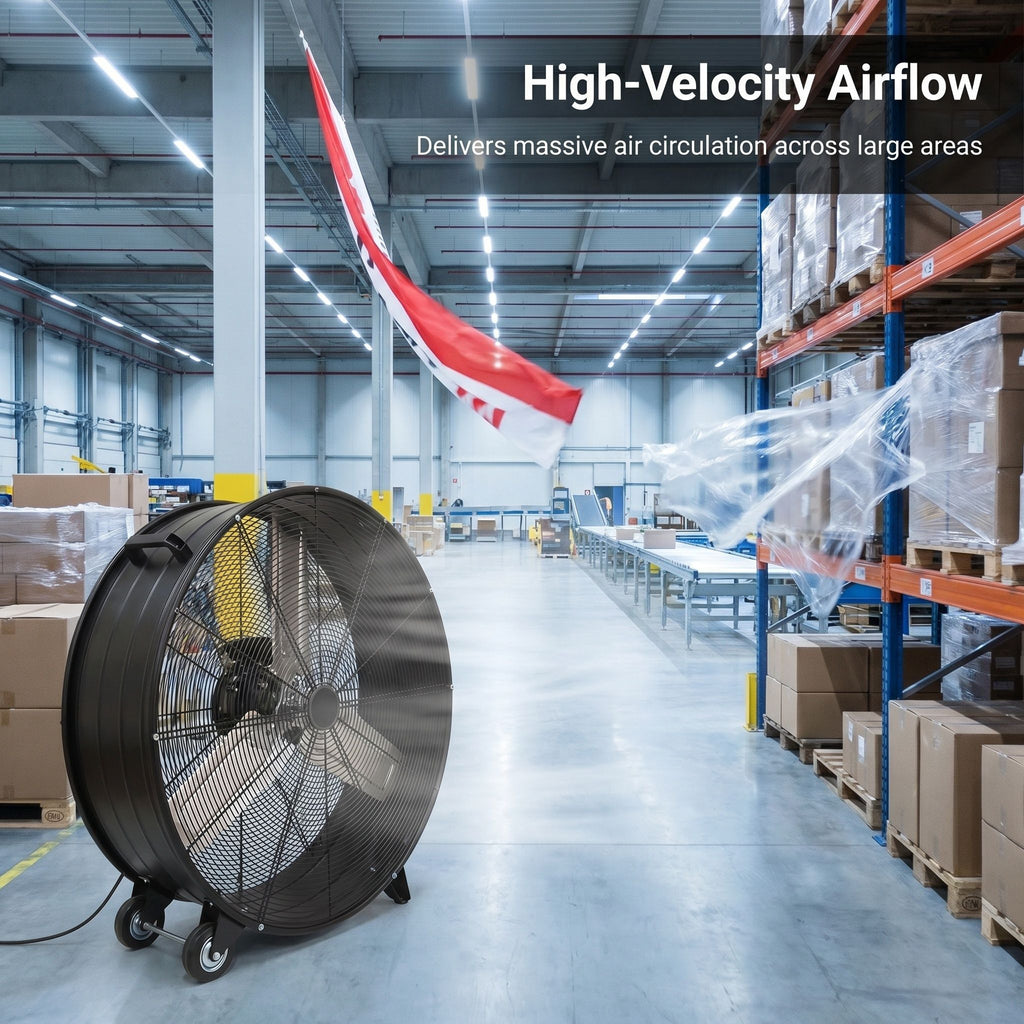 Velocity Drum Fan With 2 Speed - Black