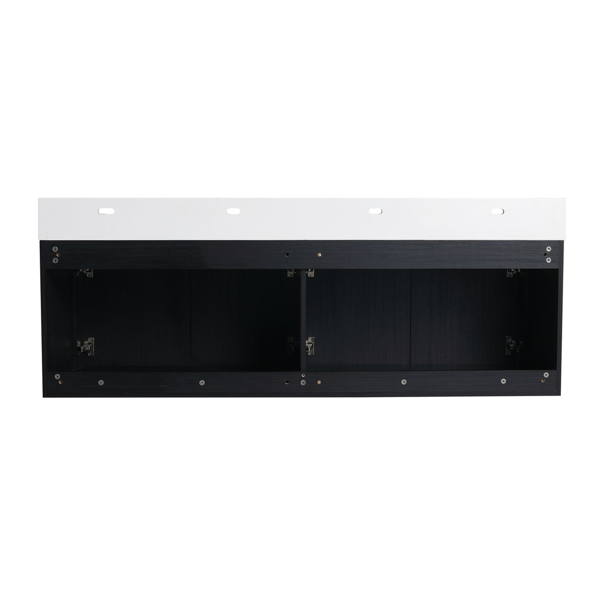 Modern Wall Mounted Bathroom Vanity With Left Sink And Storage Rack