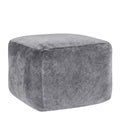 Heirloom - Velvet Pouf - Stone Gray