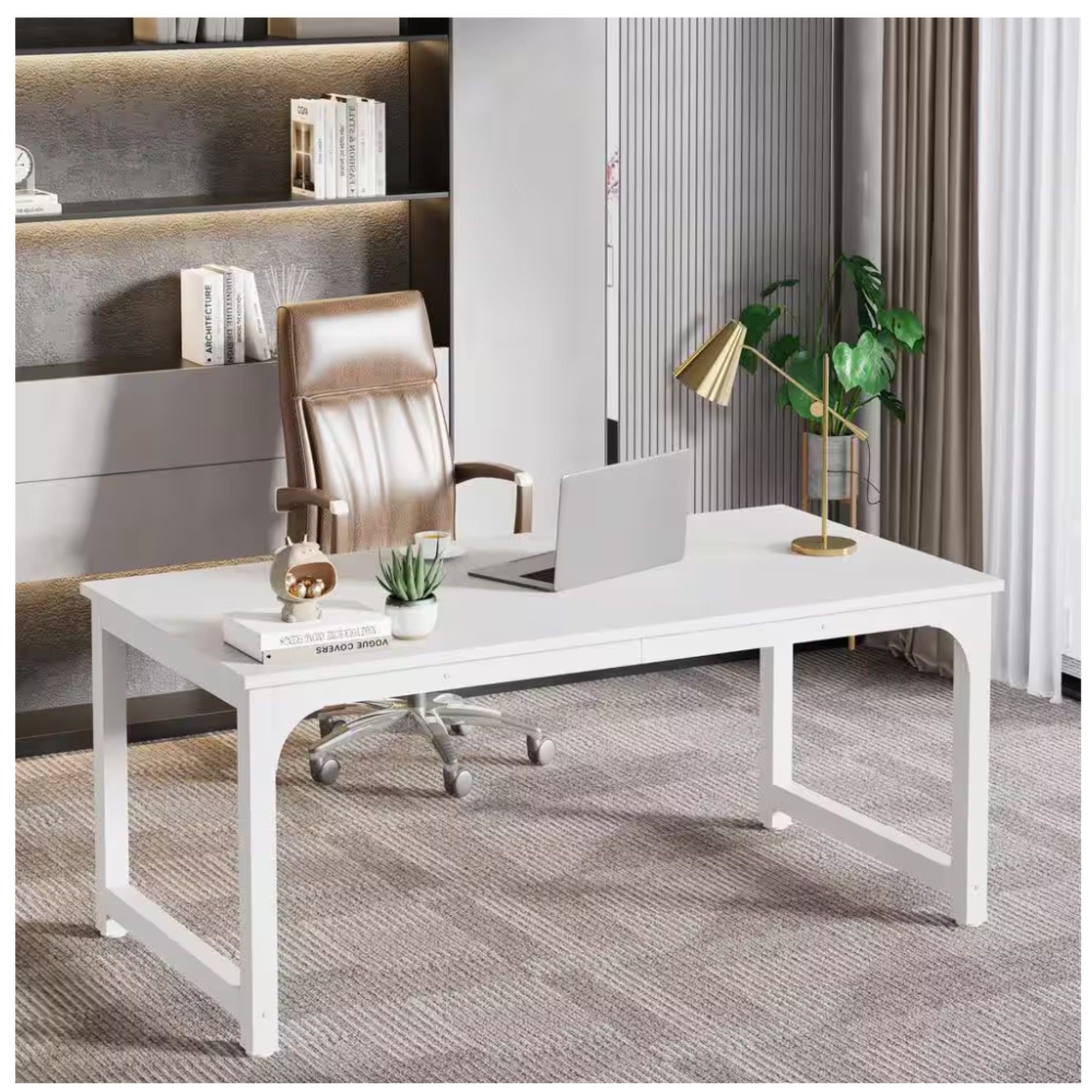 Executive Office Desk, Large Modern Computer Workstation