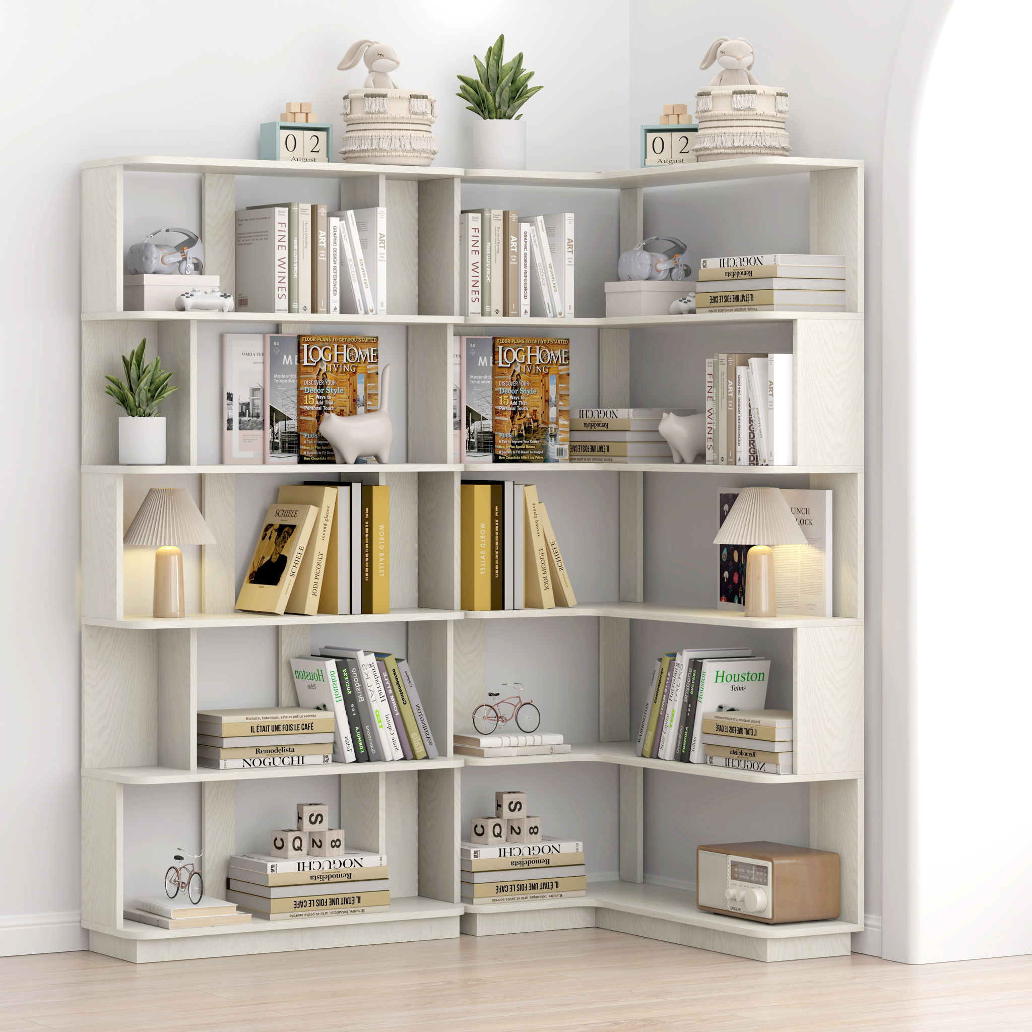 Modern 5 Tier Open Storage Bookcase