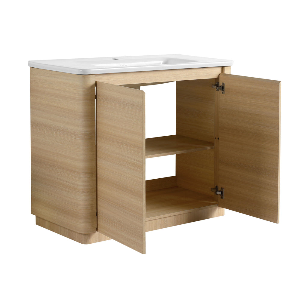 Freestanding Bathroom Vanity With Sink & 2 Soft Close Doors