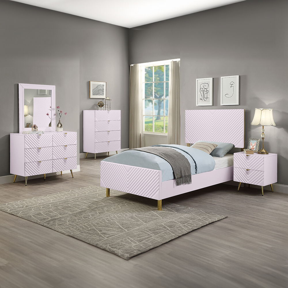 Gaines - Nightstand - Pink High Gloss