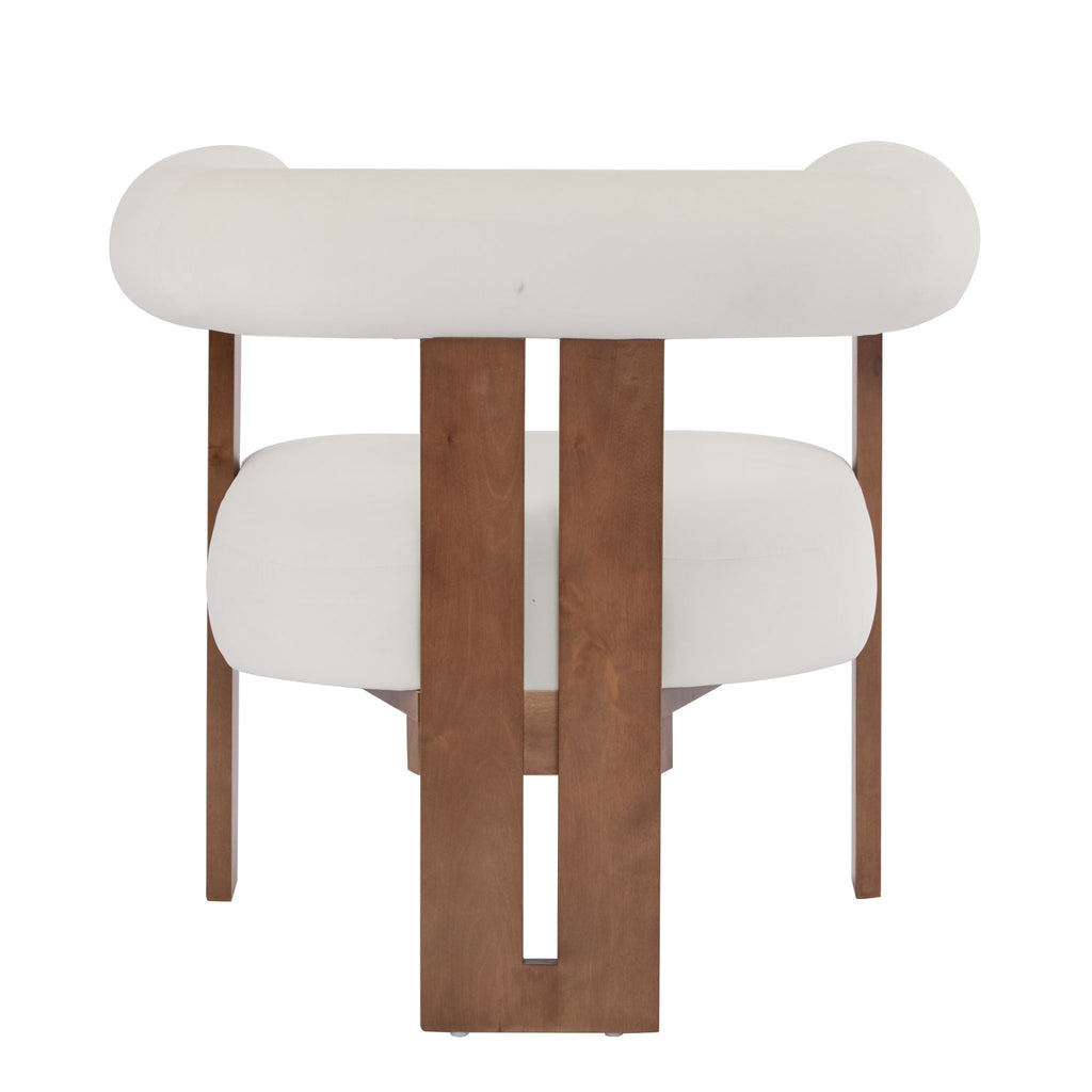Modern Upholstered Round Arm Accent Chair With Upholstery