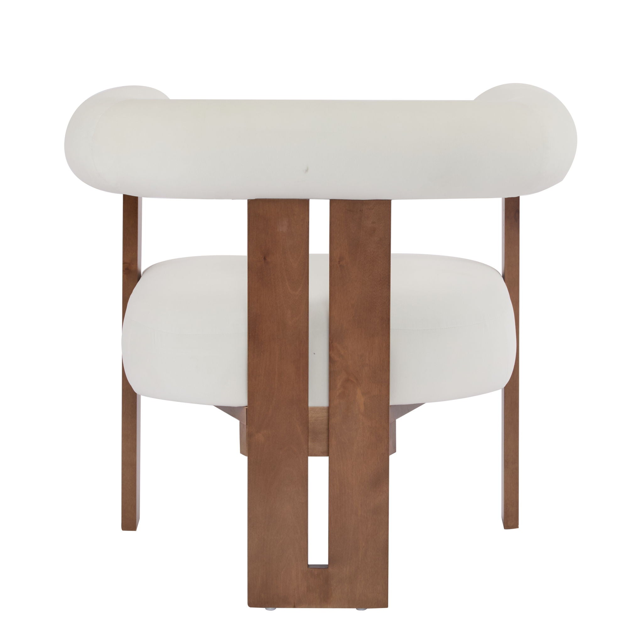 Modern Upholstered Round Arm Accent Chair With Upholstery