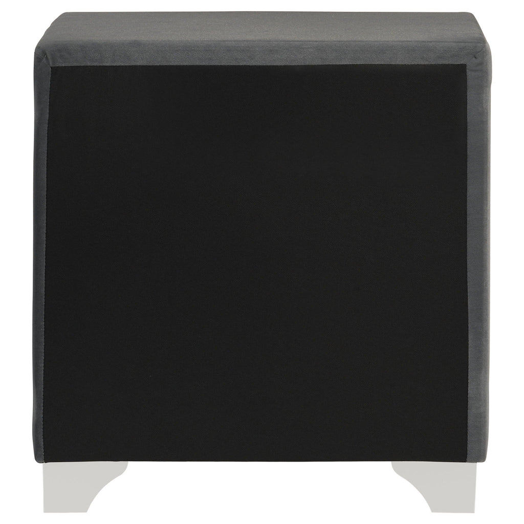 Upholstered 2 Drawer Nightstand With Accents